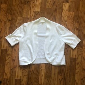 White Short Shrug Elbow Sleeve Sweater